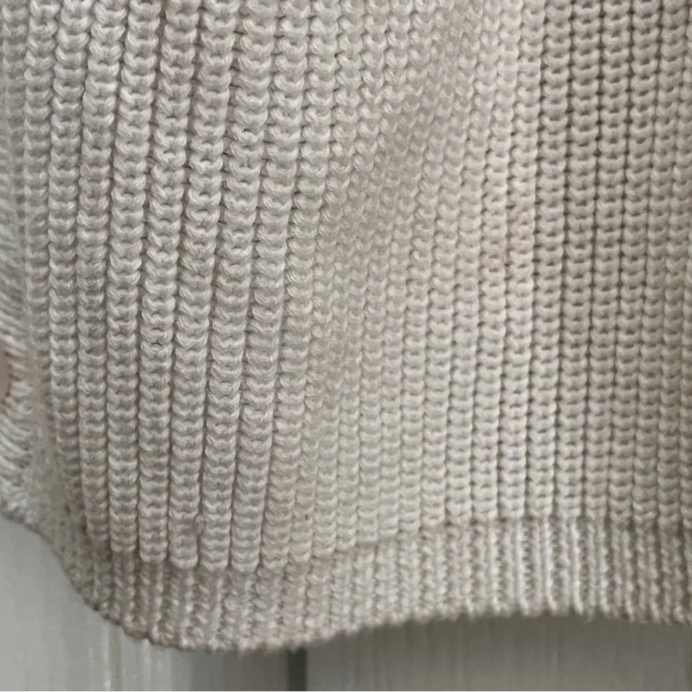Michael Stars Cream Ribbed Button-Front Cardigan - Picture 4 of 8